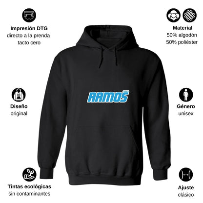 Sudadera c/Capucha Unisex Negro Personalizable Logo