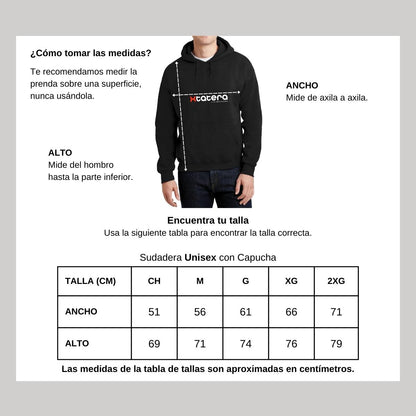 Sudadera c/Capucha Unisex Negro Personalizable Logo