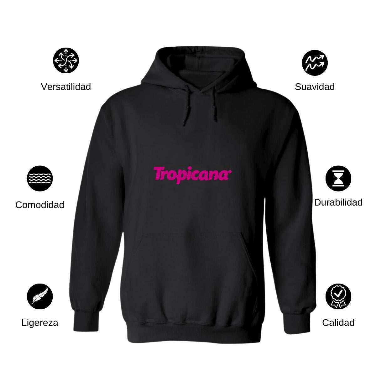 Sudadera c/Capucha Unisex Negro Personalizable Logo