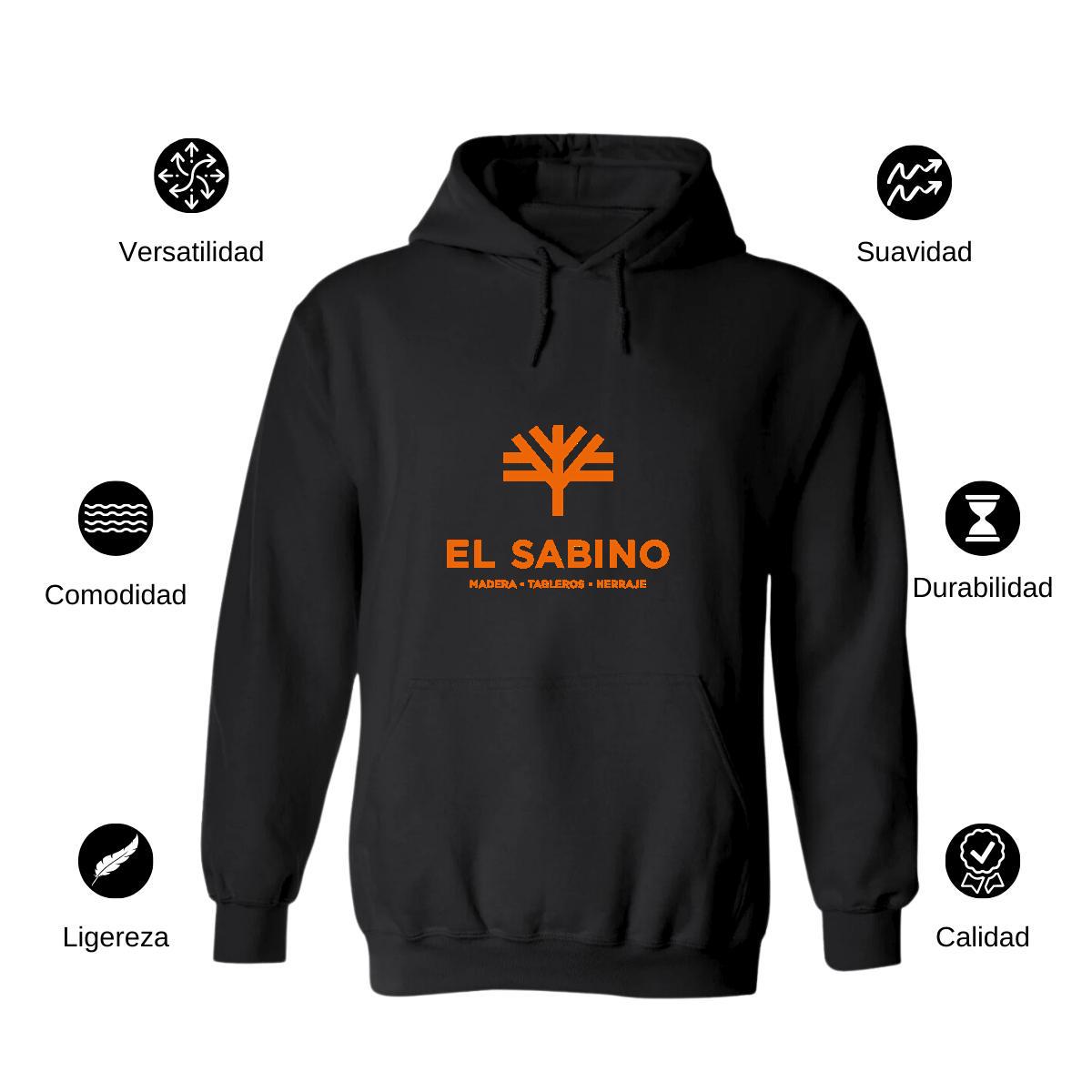 Sudadera c/Capucha Unisex Negro Personalizable Logo