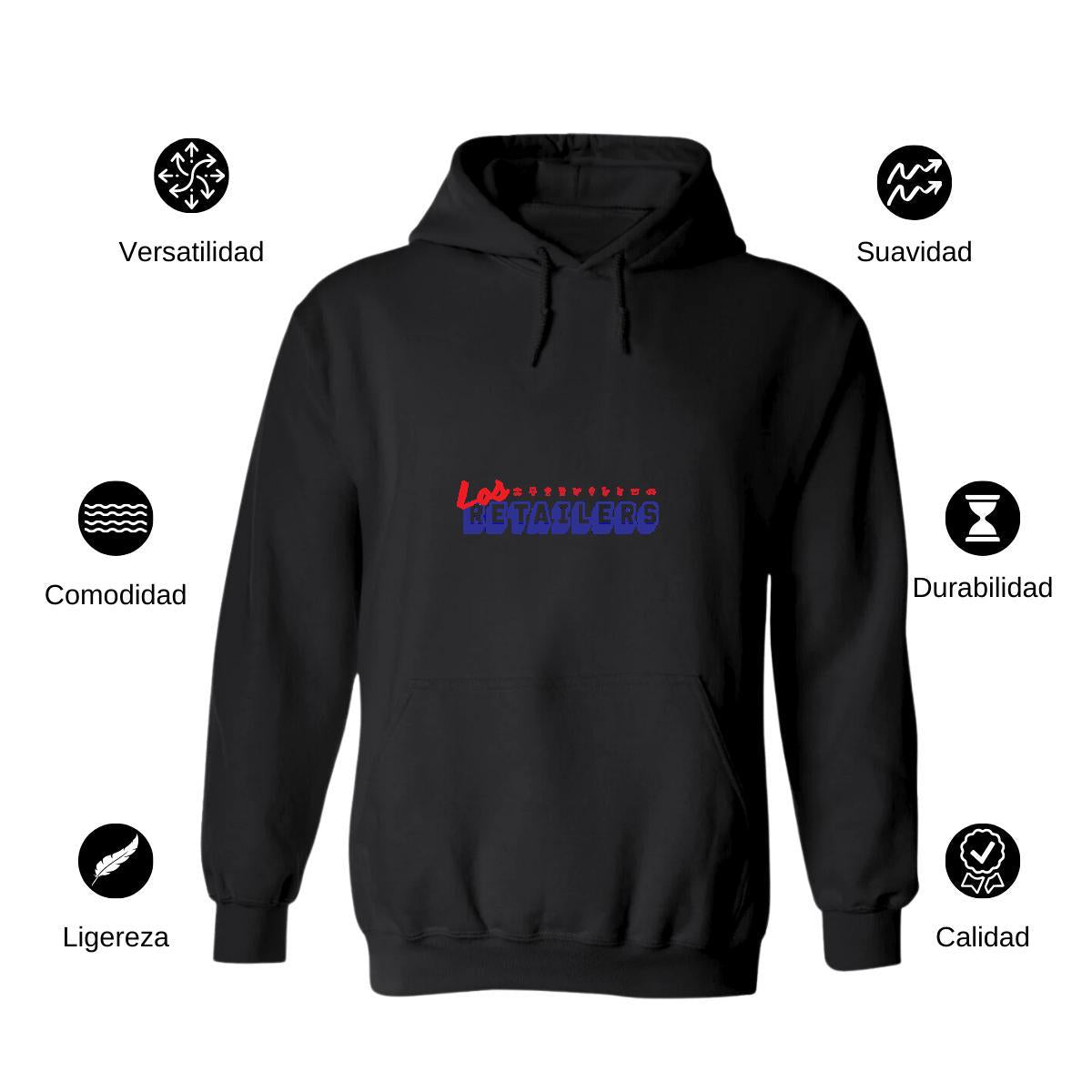 Sudadera c/Capucha Unisex Negro Personalizable Logo