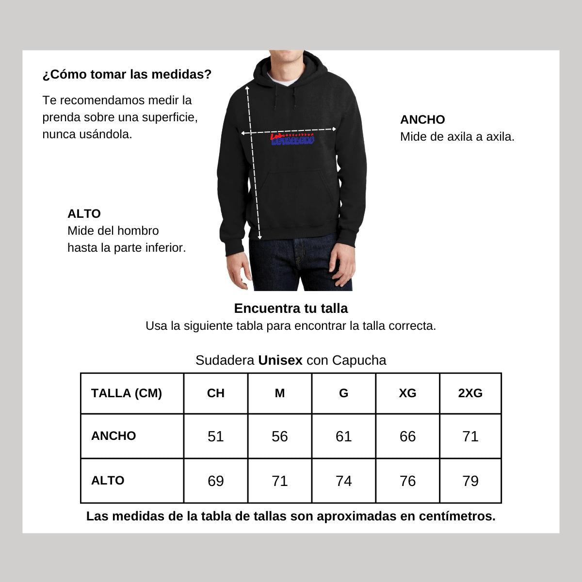 Sudadera c/Capucha Unisex Negro Personalizable Logo