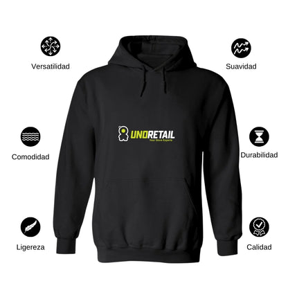 Sudadera c/Capucha Unisex Negro Personalizable Logo
