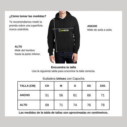 Sudadera c/Capucha Unisex Negro Personalizable Logo