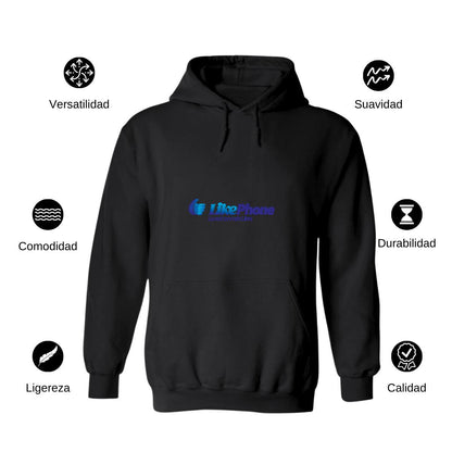 Sudadera c/Capucha Unisex Negro Personalizable Logo