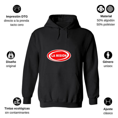 Sudadera c/Capucha Unisex Negro Personalizable Logo