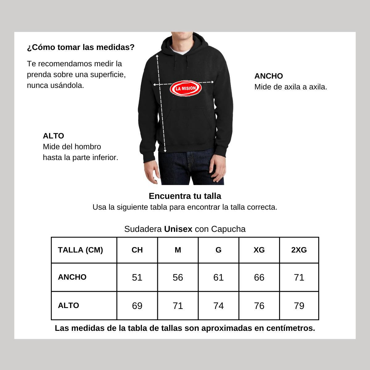 Sudadera c/Capucha Unisex Negro Personalizable Logo
