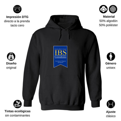 Sudadera c/Capucha Unisex Negro Personalizable Logo