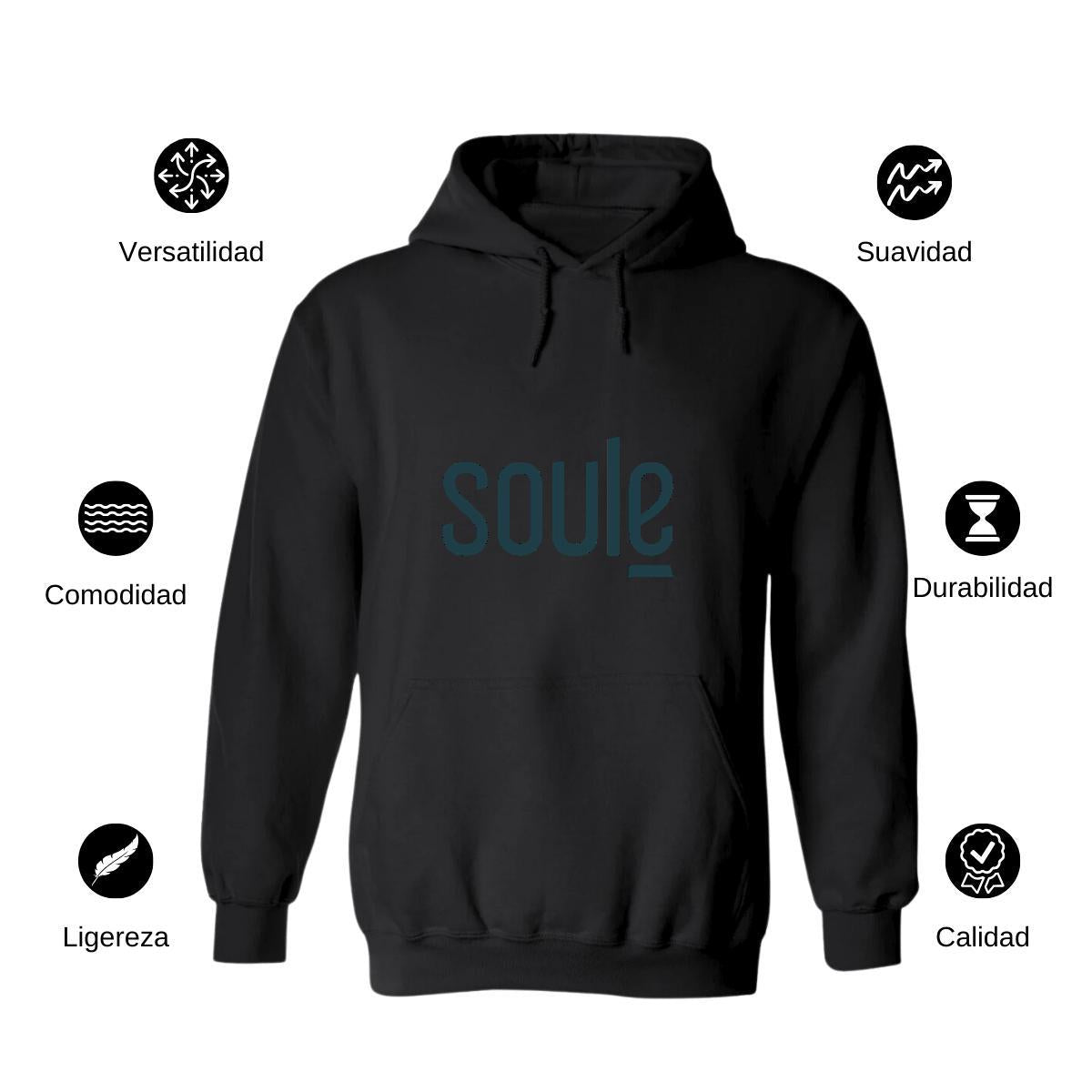 Sudadera c/Capucha Unisex Negro Personalizable Logo