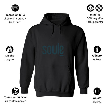 Sudadera c/Capucha Unisex Negro Personalizable Logo