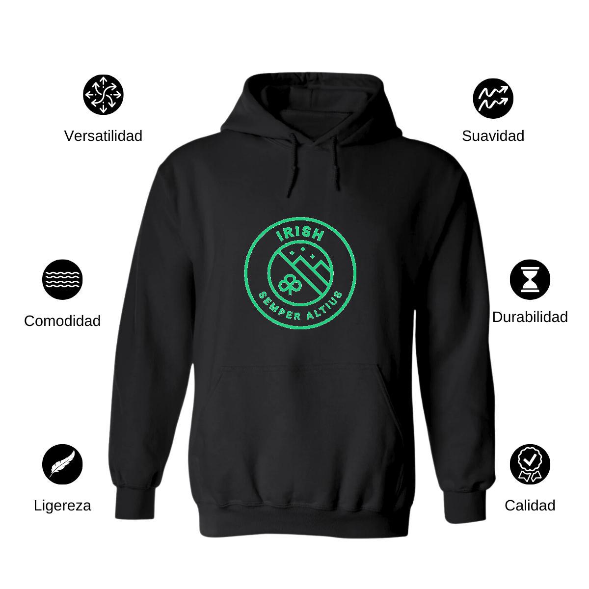 Sudadera c/Capucha Unisex Negro Personalizable Logo