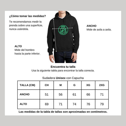 Sudadera c/Capucha Unisex Negro Personalizable Logo