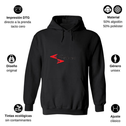 Sudadera c/Capucha Unisex Negro Personalizable Logo