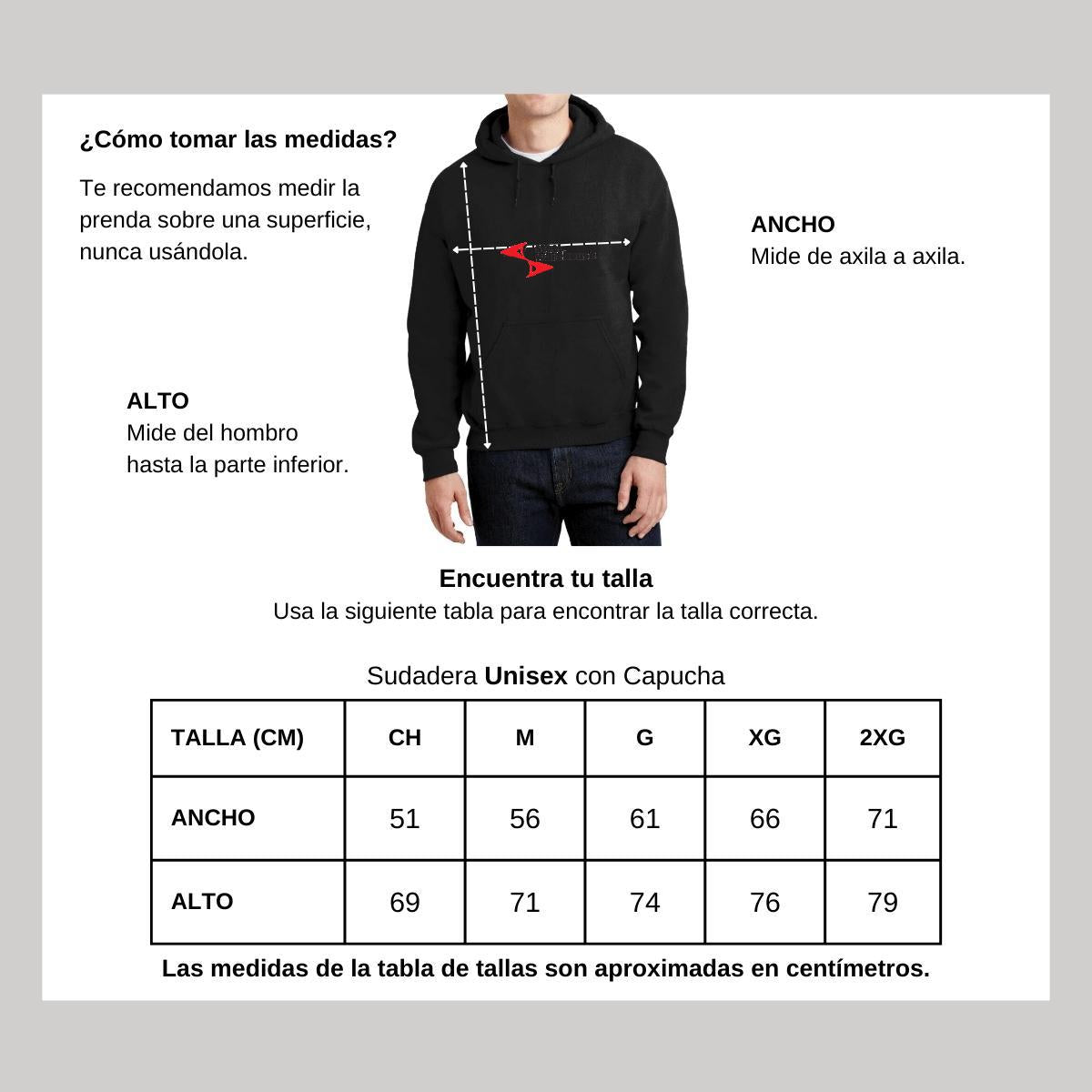 Sudadera c/Capucha Unisex Negro Personalizable Logo