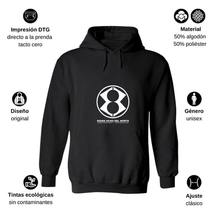Sudadera c/Capucha Unisex Negro Personalizable Logo