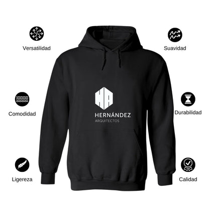 Sudadera c/Capucha Unisex Negro Personalizable Logo