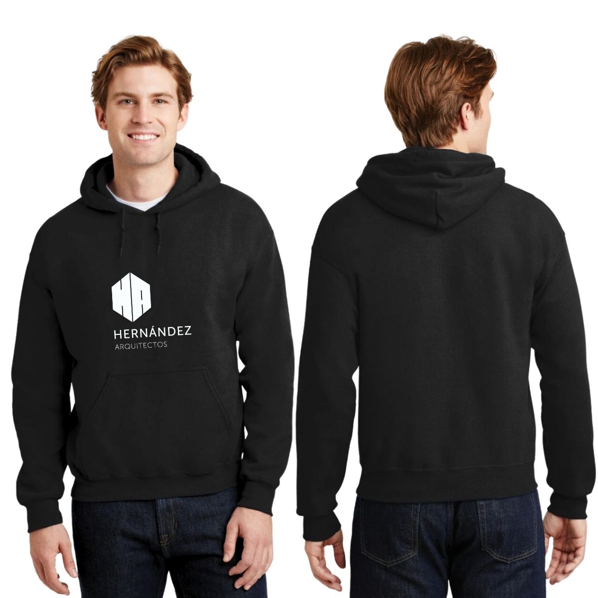 Sudadera c/Capucha Unisex Negro Personalizable Logo