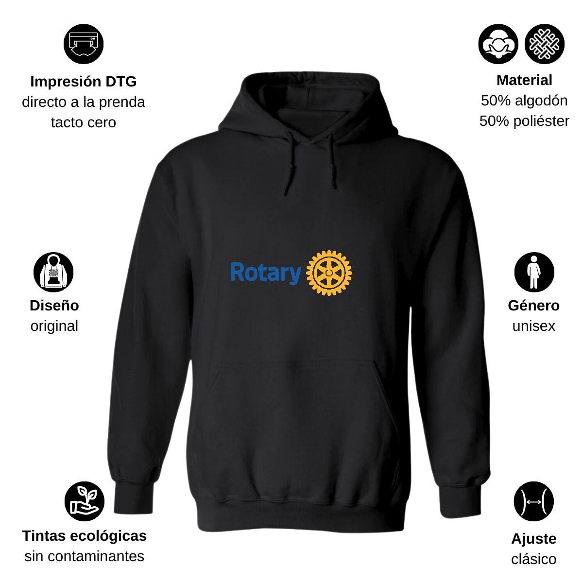 Sudadera c/Capucha Unisex Negro Personalizable Logo