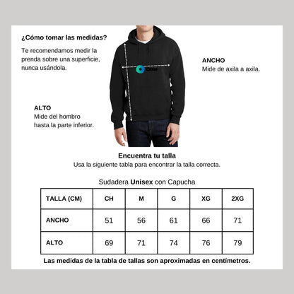 Sudadera c/Capucha Unisex Negro Personalizable Logo