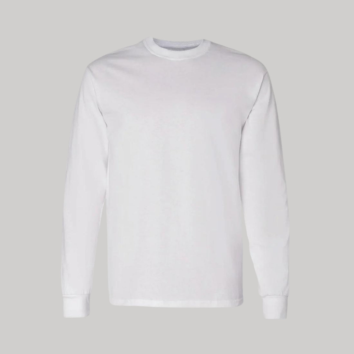 Playera Manga Larga Algodón Blanco Escudo