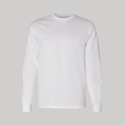 Playera Manga Larga Algodón Blanco Escudo