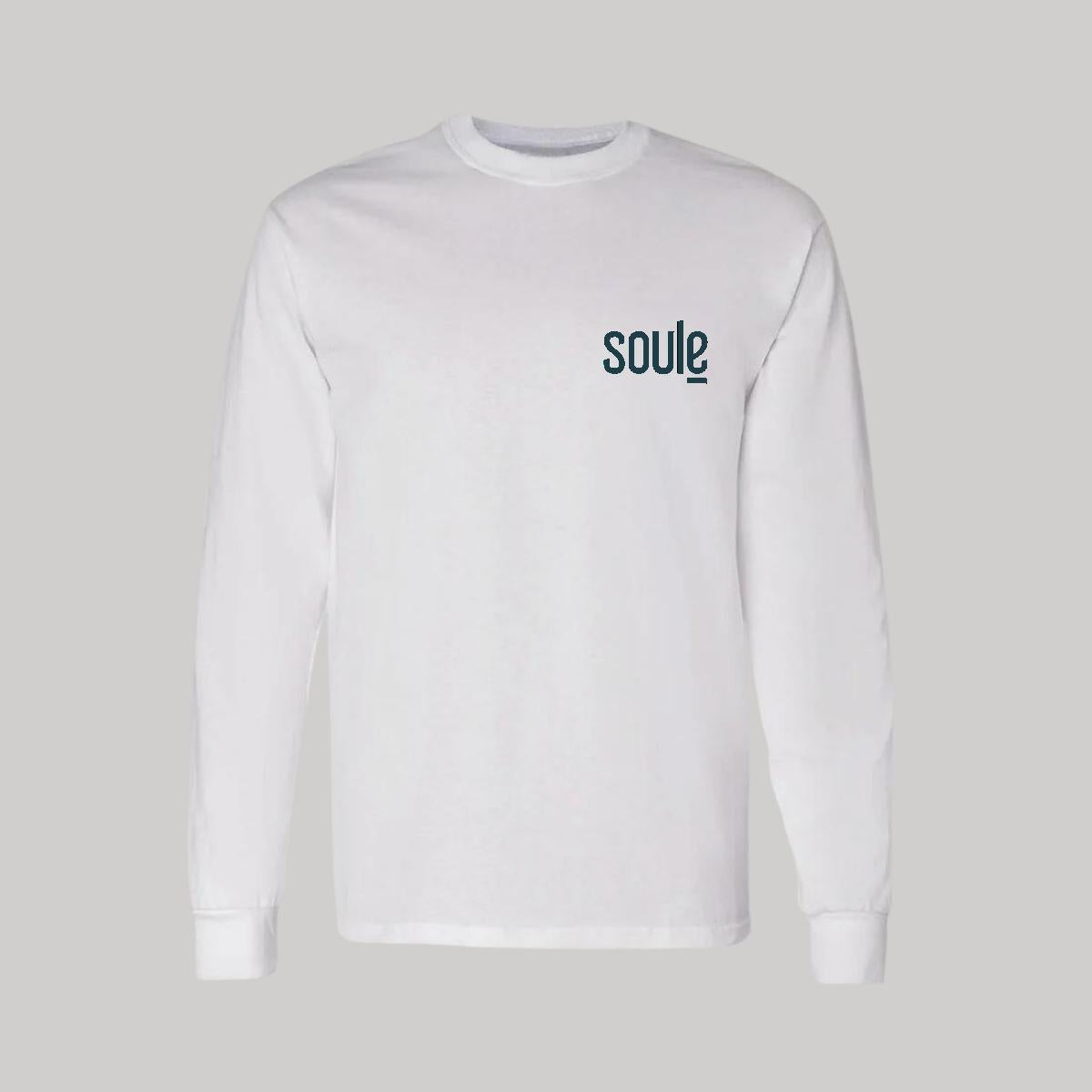 Playera Manga Larga Algodón Blanco Escudo