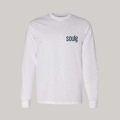 Playera Manga Larga Algodón Blanco Escudo