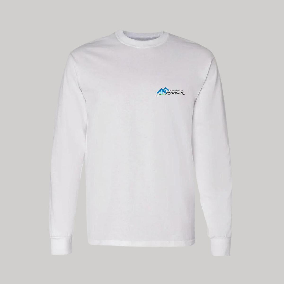 Playera Manga Larga Algodón Blanco Escudo