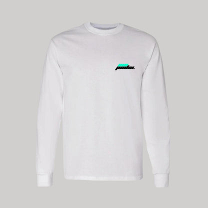 Playera Manga Larga Algodón Blanco Escudo