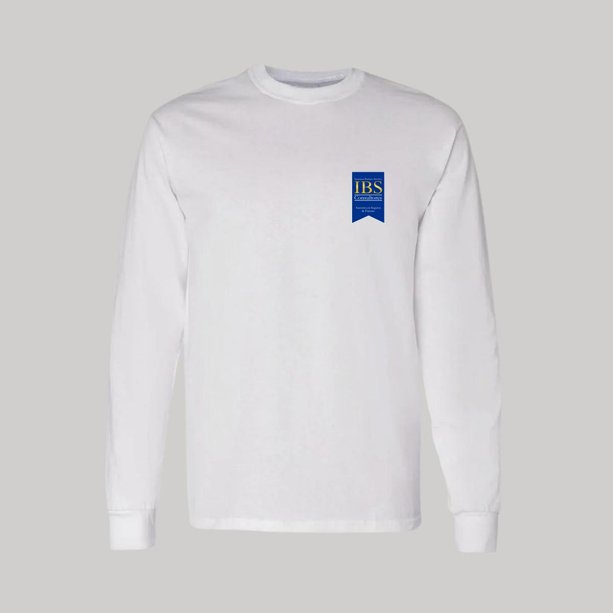 Playera Manga Larga Algodón Blanco Escudo