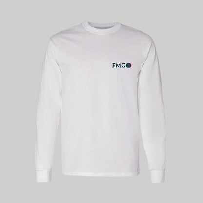 Playera Manga Larga Algodón Blanco Escudo