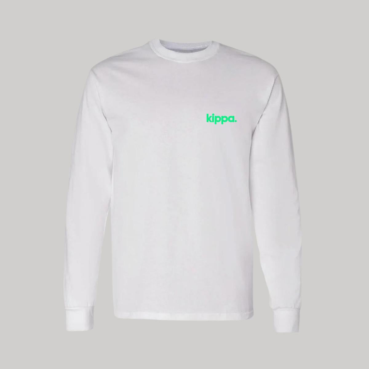 Playera Manga Larga Algodón Blanco Escudo