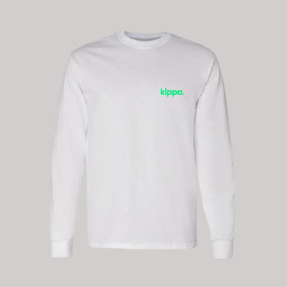 Playera Manga Larga Algodón Blanco Escudo