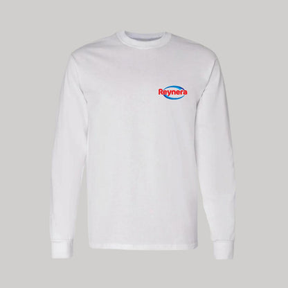 Playera Manga Larga Algodón Blanco Escudo