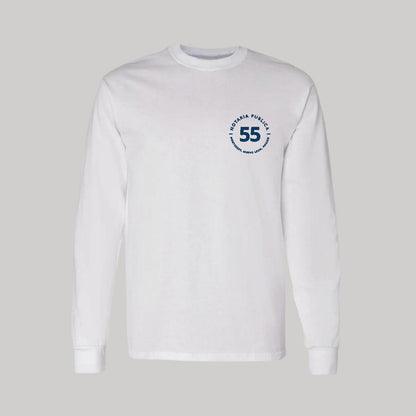 Playera Manga Larga Algodón Blanco Escudo