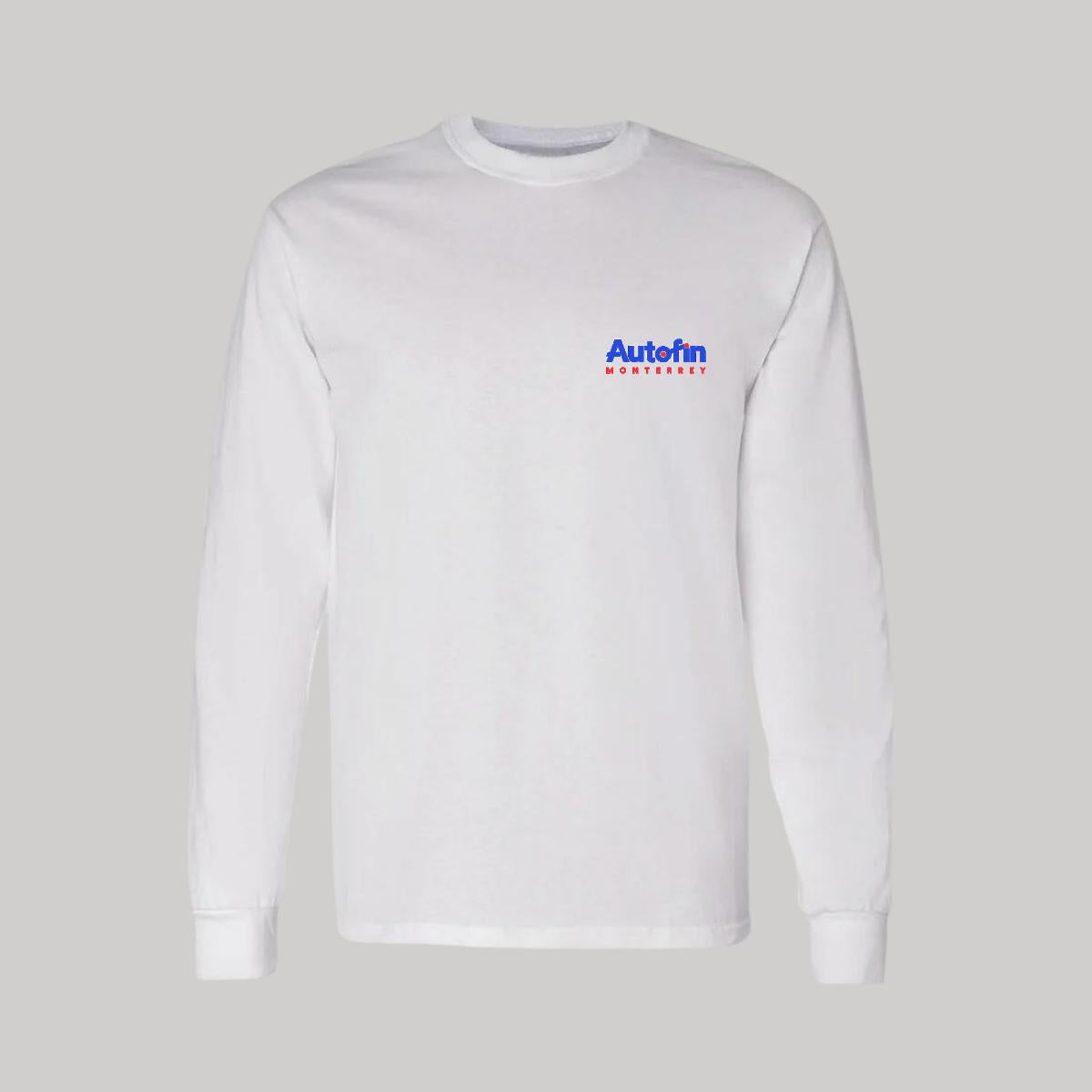 Playera Manga Larga Algodón Blanco Escudo