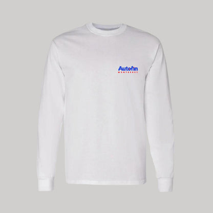 Playera Manga Larga Algodón Blanco Escudo