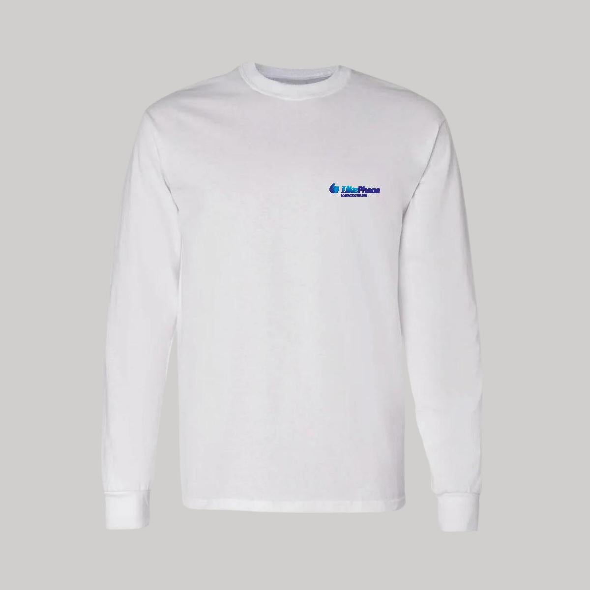 Playera Manga Larga Algodón Blanco Escudo