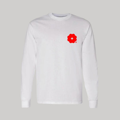 Playera Manga Larga Algodón Blanco Escudo