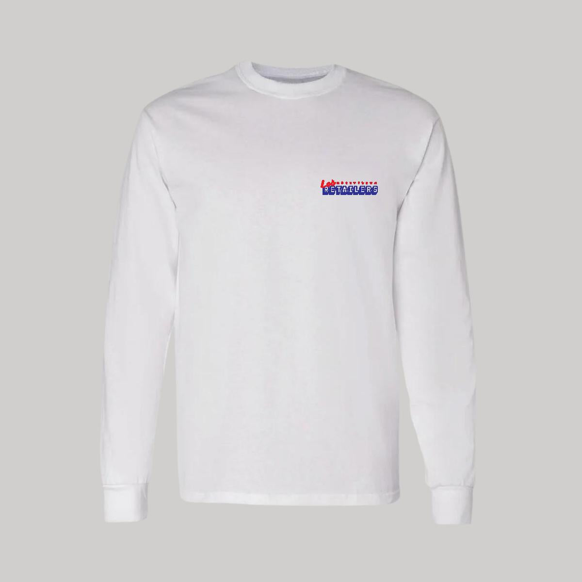 Playera Manga Larga Algodón Blanco Escudo