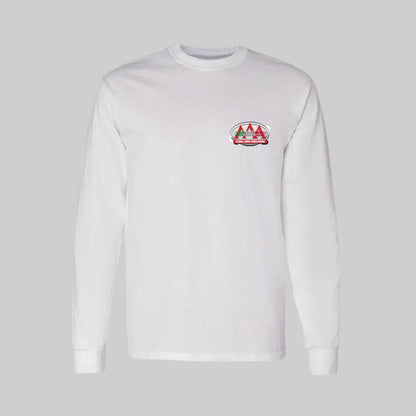 Playera Manga Larga Algodón Blanco Escudo