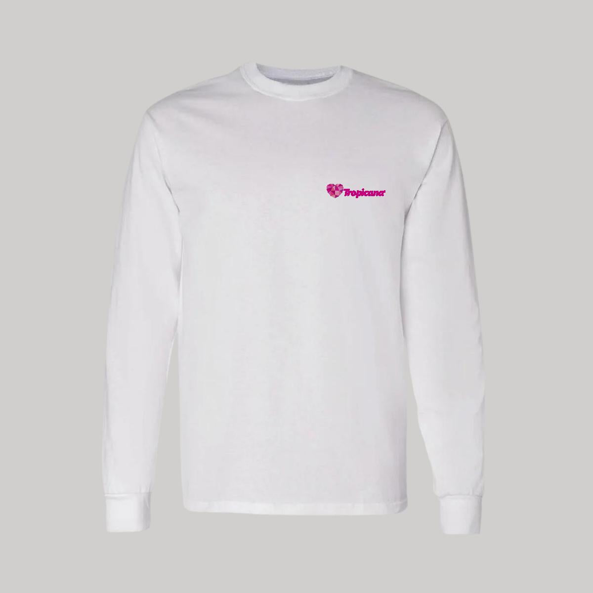 Playera Manga Larga Algodón Blanco Escudo