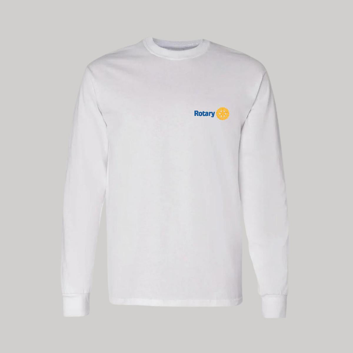 Playera Manga Larga Algodón Blanco Escudo