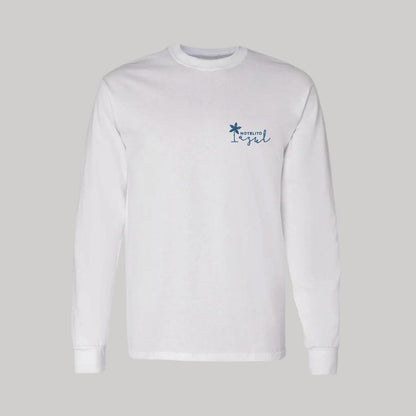 Playera Manga Larga Algodón Blanco Escudo