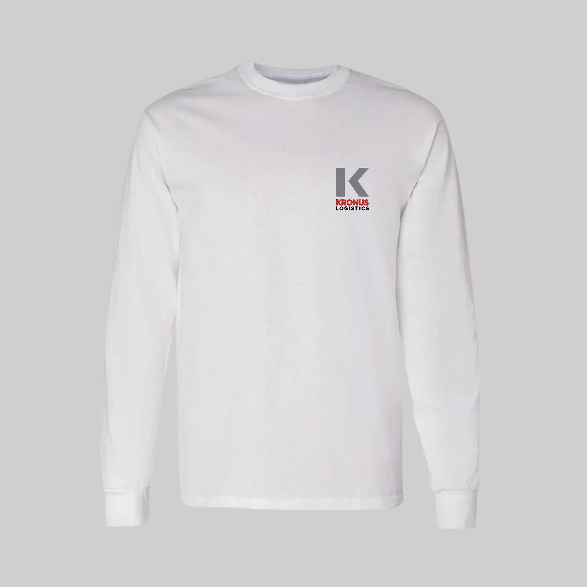 Playera Manga Larga Algodón Blanco Escudo