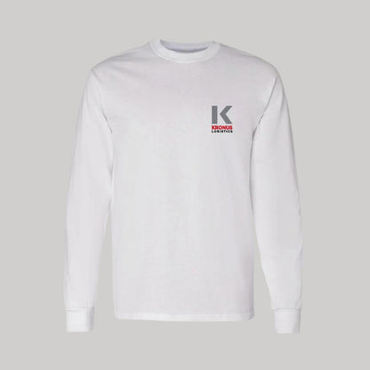 Playera Manga Larga Algodón Blanco Escudo