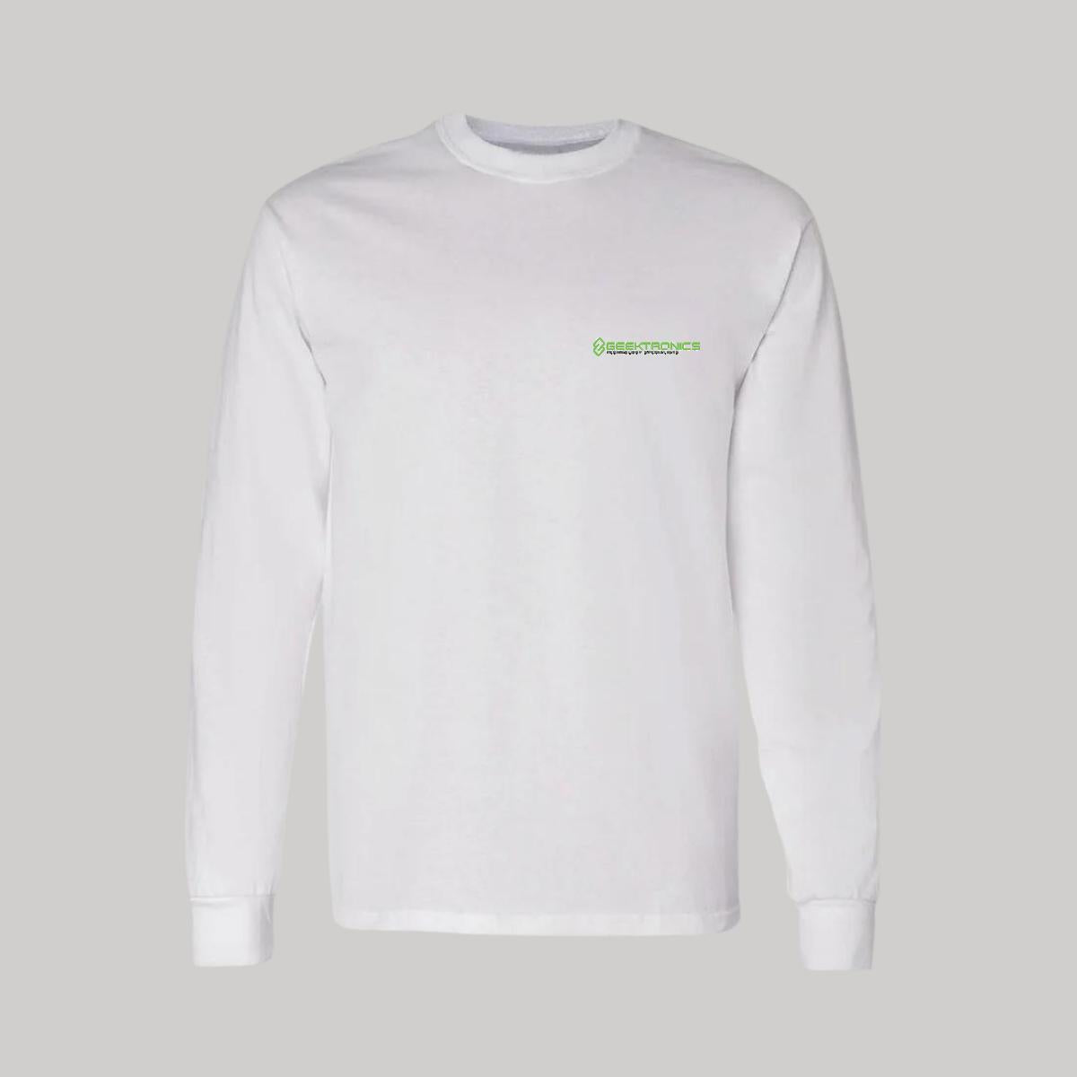 Playera Manga Larga Algodón Blanco Escudo