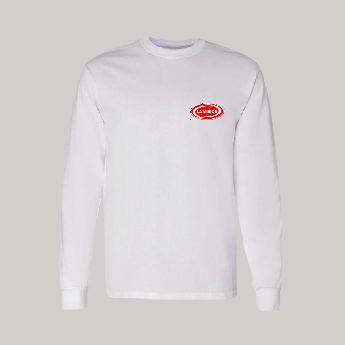 Playera Manga Larga Algodón Blanco Escudo