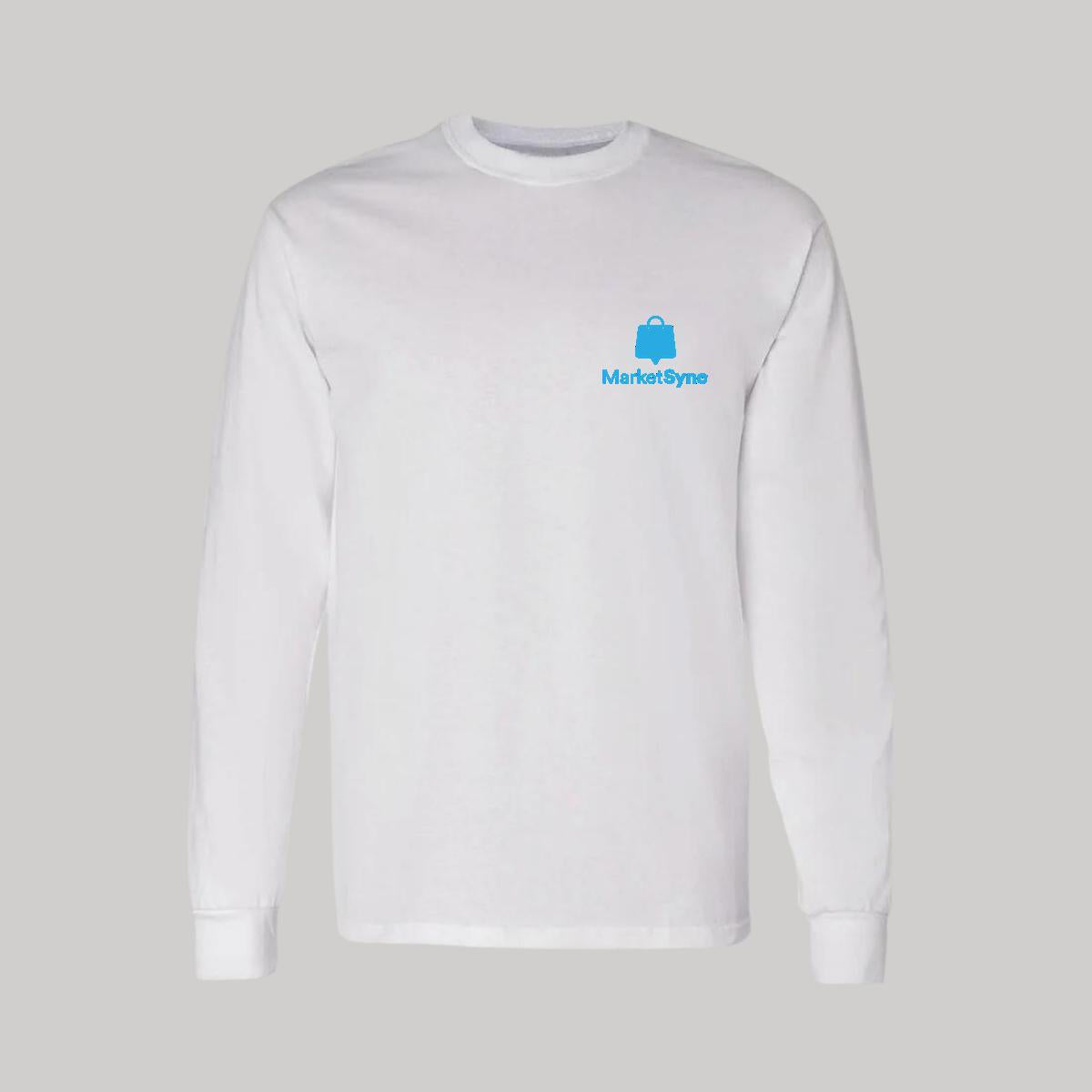 Playera Manga Larga Algodón Blanco Escudo