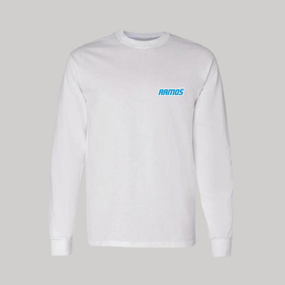 Playera Manga Larga Algodón Blanco Escudo